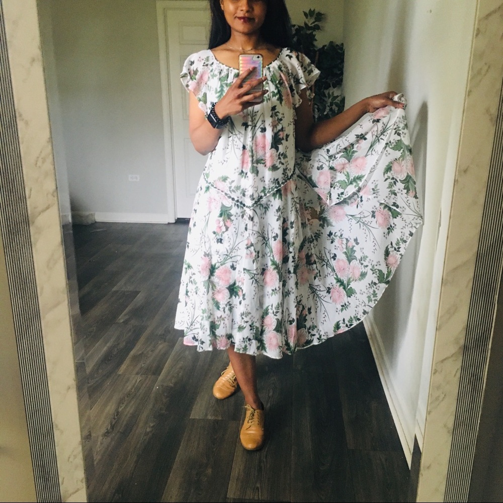 Max studio floral print georgette dress small